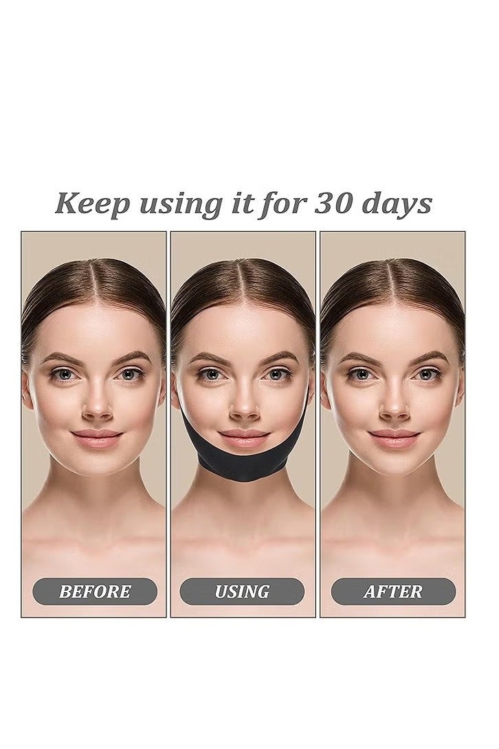 3 Pcs Reusable Facial Slimming Strap, V Shaped Contouring Face Chin Up Strap, Jaw Exerciser for Skin Tightening Sagging - Image 5