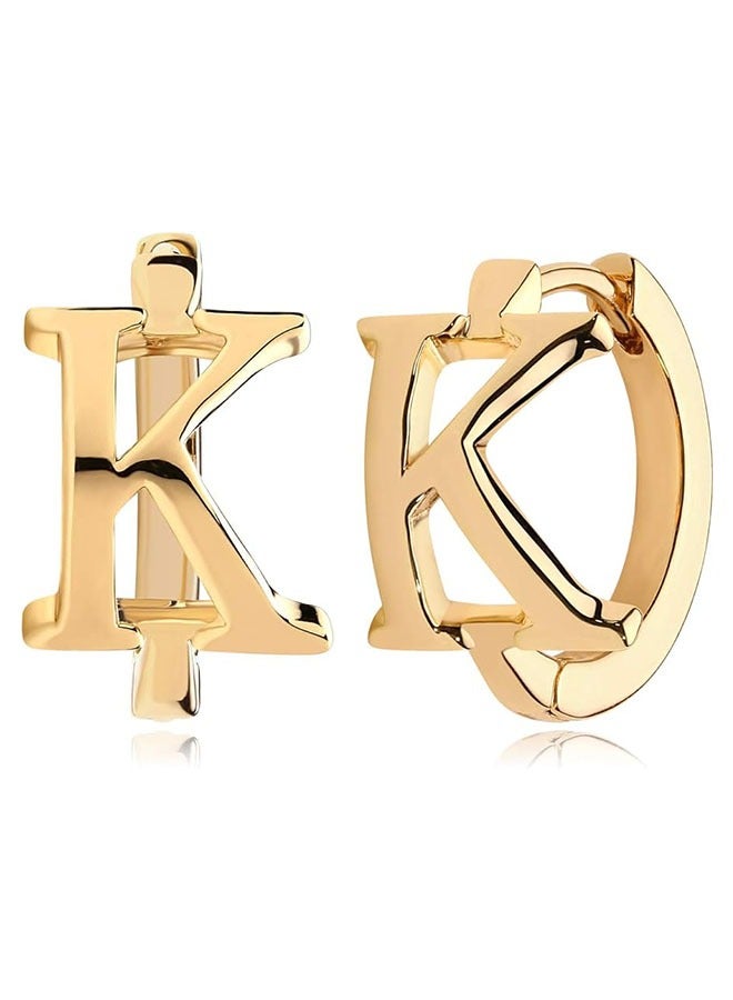 MEVECCO Women Huggie Hoop Earrings Gold Initial Sleeper 14K Gold Filled Small Simple Delicate Handmade Hypoallergenic Personalized Jewelry Gift - 26 Letters - Image 1