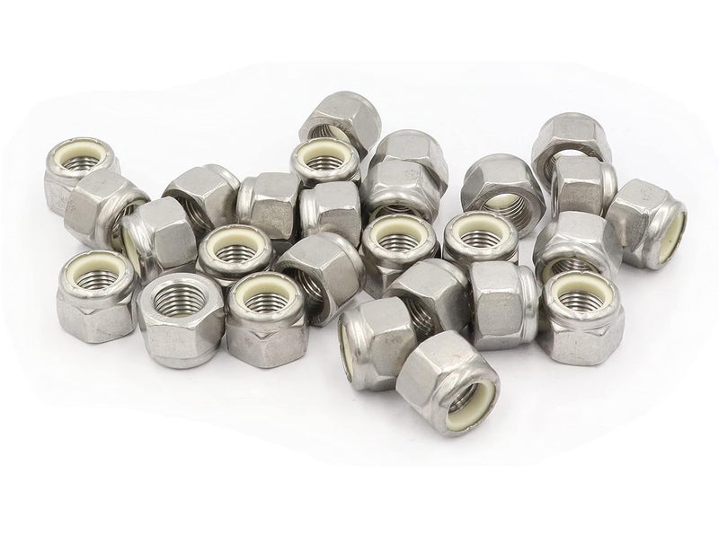 LBY 30pcs Lock Nuts, 3/8-24 Nylon Insert Hex Lock Nuts, 304 Stainless Steel (Silver) - Image 4