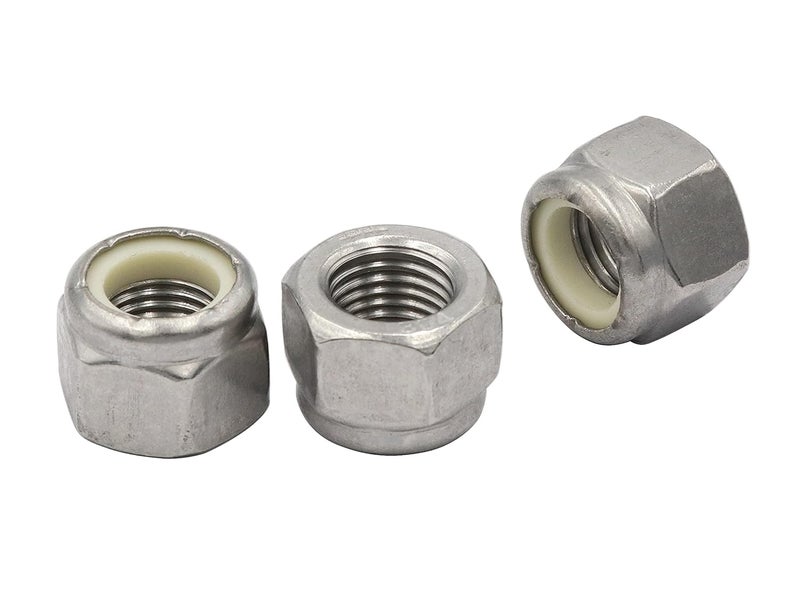 LBY 30pcs Lock Nuts, 3/8-24 Nylon Insert Hex Lock Nuts, 304 Stainless Steel (Silver) - Image 1