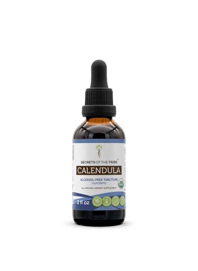 Secrets of the Tribe Calendula USDA Organic | Alcohol-Free Extract, High-Potency Herbal Drops | Made from 100% Certified Organic Calendula (Calendula Officinalis) Dried Flower (2 oz) - Image 1
