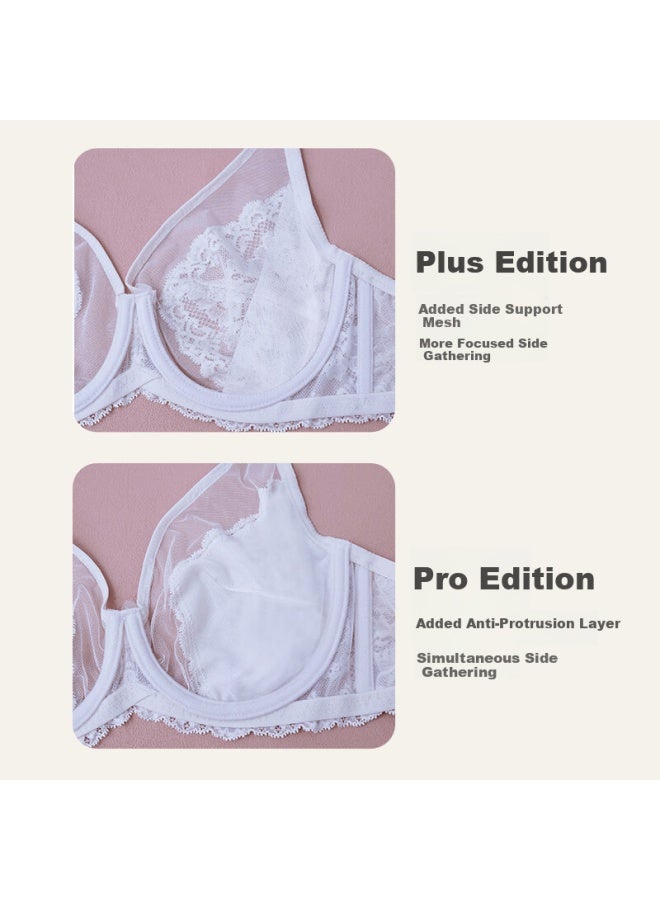 Hsia "love In The City" French Lace Full Coverage Thin Bra For Small Bust Women Skin Purple - Plus 75c - Image 4