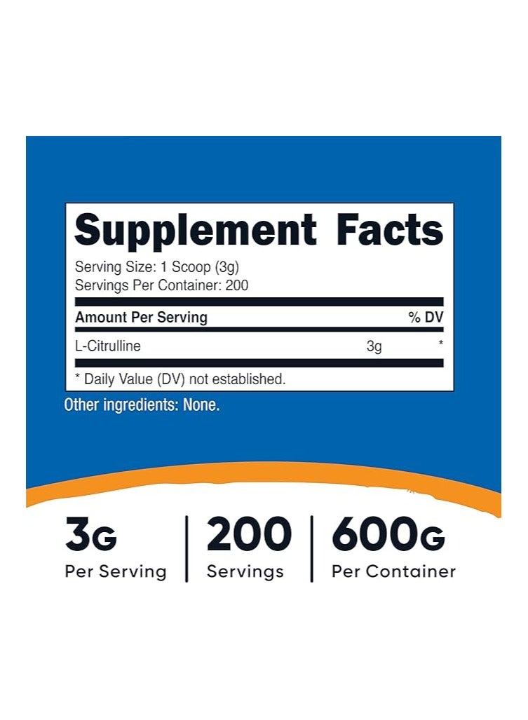 مسحوق نيوتريكوست النقي إل-سيترولين (قاعدة) (600 جرام) - Image 2