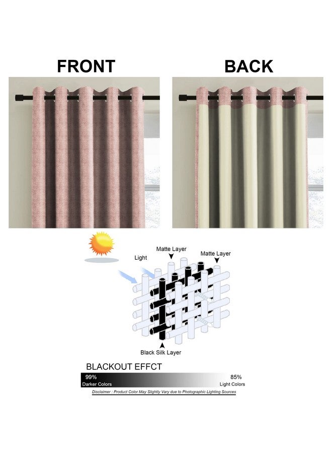 كاسابلو ستائر معتمة من كازابليو سلوبي، قطعتان من البوليستر (فولاذ)، مع رباط خلفي، مناسبة لغرفة النوم وغرفة المعيشة (لون وردي فاتح، 7 أقدام × 4.2 قدم) - Image 3