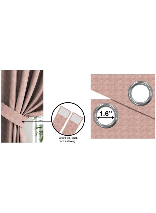 كاسابلو ستائر معتمة من كازابليو سلوبي، قطعتان من البوليستر (فولاذ)، مع رباط خلفي، مناسبة لغرفة النوم وغرفة المعيشة (لون وردي فاتح، 7 أقدام × 4.2 قدم) - Image 5