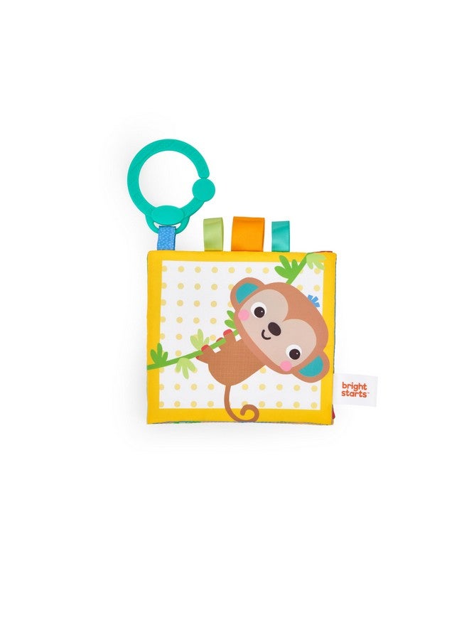 Bright Starts Safari Buddies Soft Book, Crinkle Plush Pages with Lion, Monkey, Elephant & More, Baby's First Book, Unisex, Ages 0+ - Image 1