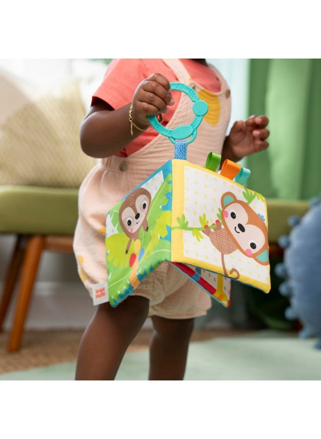 Bright Starts Safari Buddies Soft Book, Crinkle Plush Pages with Lion, Monkey, Elephant & More, Baby's First Book, Unisex, Ages 0+ - Image 3