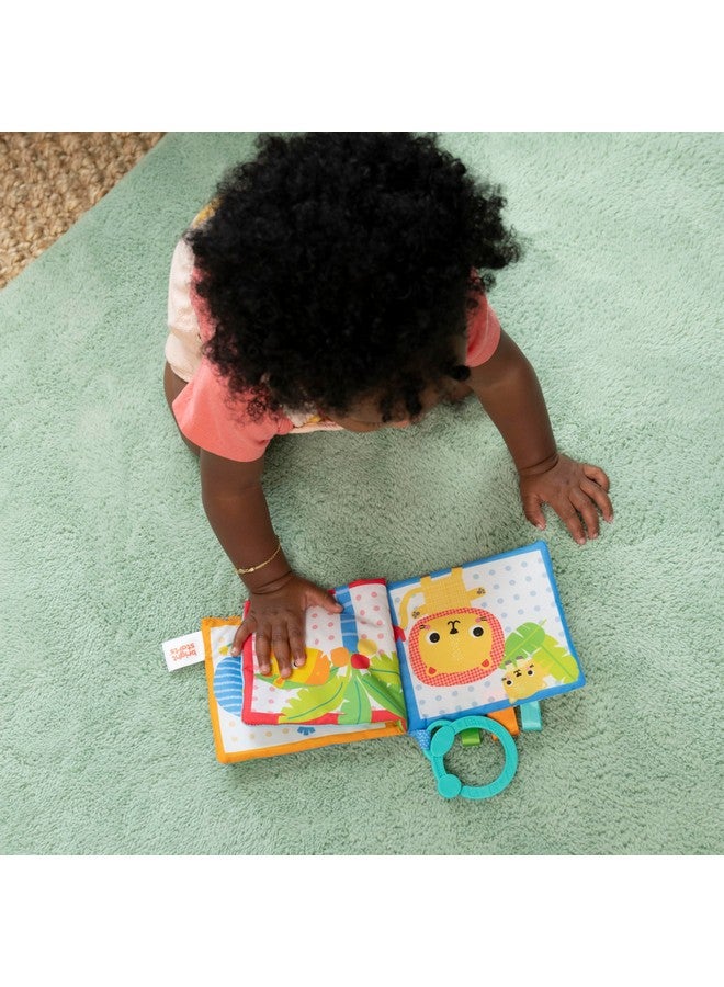 Bright Starts Safari Buddies Soft Book, Crinkle Plush Pages with Lion, Monkey, Elephant & More, Baby's First Book, Unisex, Ages 0+ - Image 4