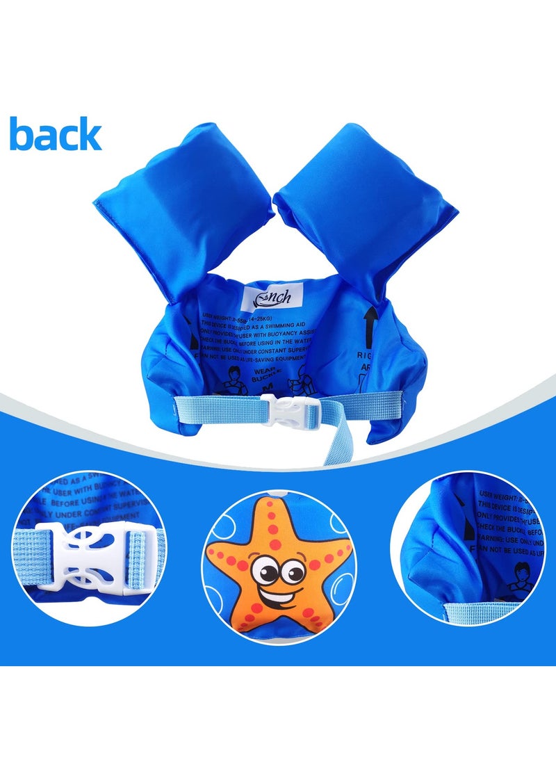 Mr. Penda Baby Pool Float Fit 30-55 Lbs, Kids Swimming Float with Arm Water Wings, Fun Ride-On Raft Pool Baby Beach Supplies for 2-6 Years Old Boy Girl ( Blue starfish)  - Image 3