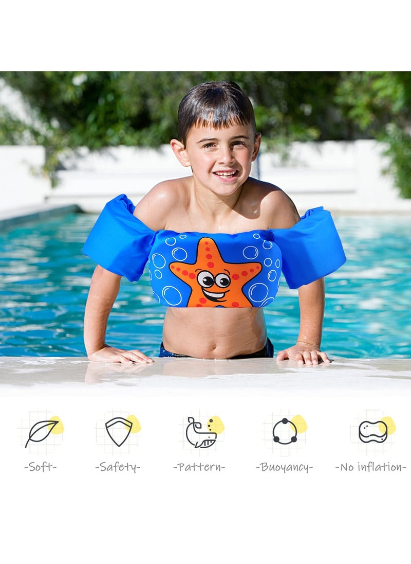 Mr. Penda Baby Pool Float Fit 30-55 Lbs, Kids Swimming Float with Arm Water Wings, Fun Ride-On Raft Pool Baby Beach Supplies for 2-6 Years Old Boy Girl ( Blue starfish)  - Image 5