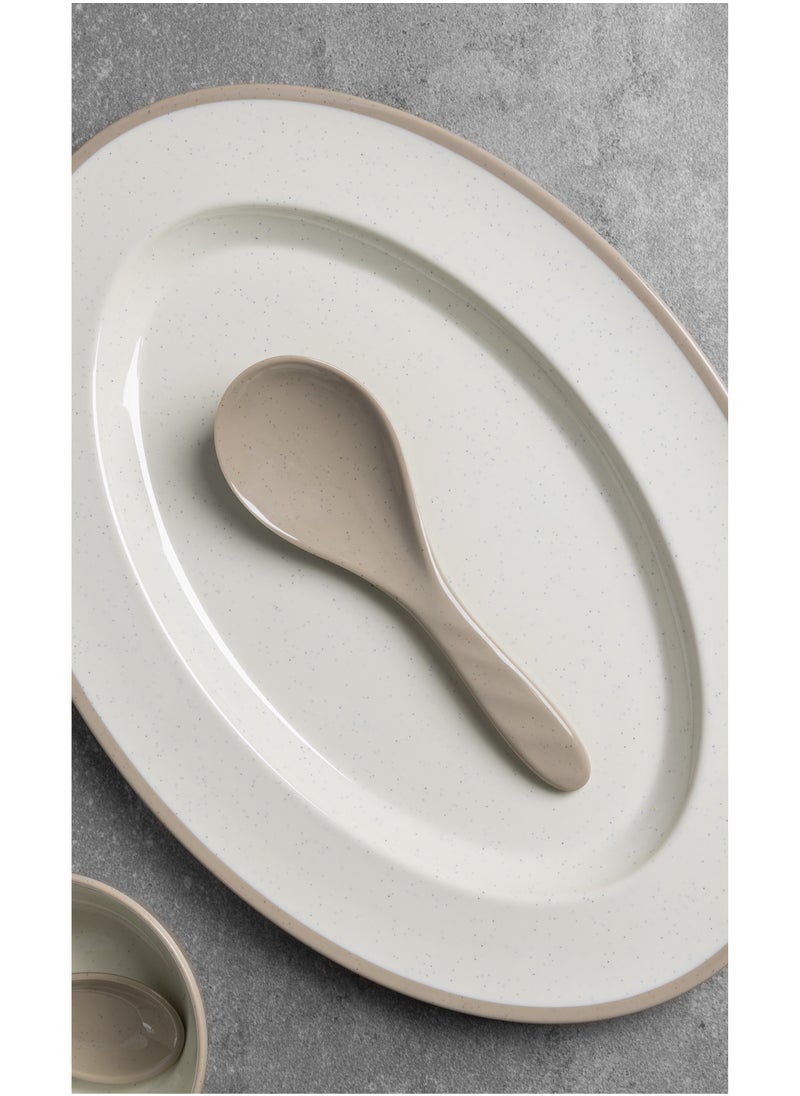 CC Bin Shihon Premium Melamine Dinner Set 40 Pieces Service for 6 with Colored Edges Microwave and Dishwasher Safe | Melamine Plates Set | Healthy Melamine Dinner Set (Beige, 40 Pieces)  - Image 5