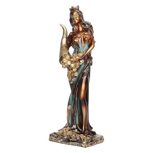 ARTVARKO Fortuna Roman Goddess of Good Luck Fortune Tykhe Statue 11 Inch (Brown) - Image 2