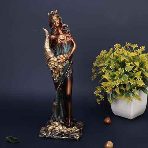 ARTVARKO Fortuna Roman Goddess of Good Luck Fortune Tykhe Statue 11 Inch (Brown) - Image 1