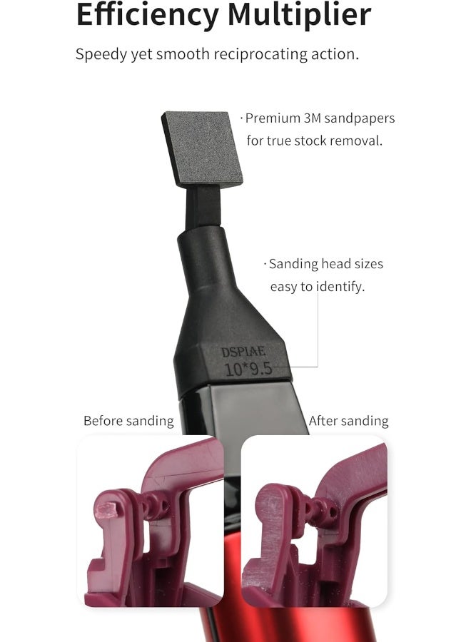 ANSAI Reciprocating Sander, USB Quick Charging Sanding Pen With 8pcs Sanding Head, Self-Adhesive Sandpaper Pre-cut mesh 134pcs  - Image 5
