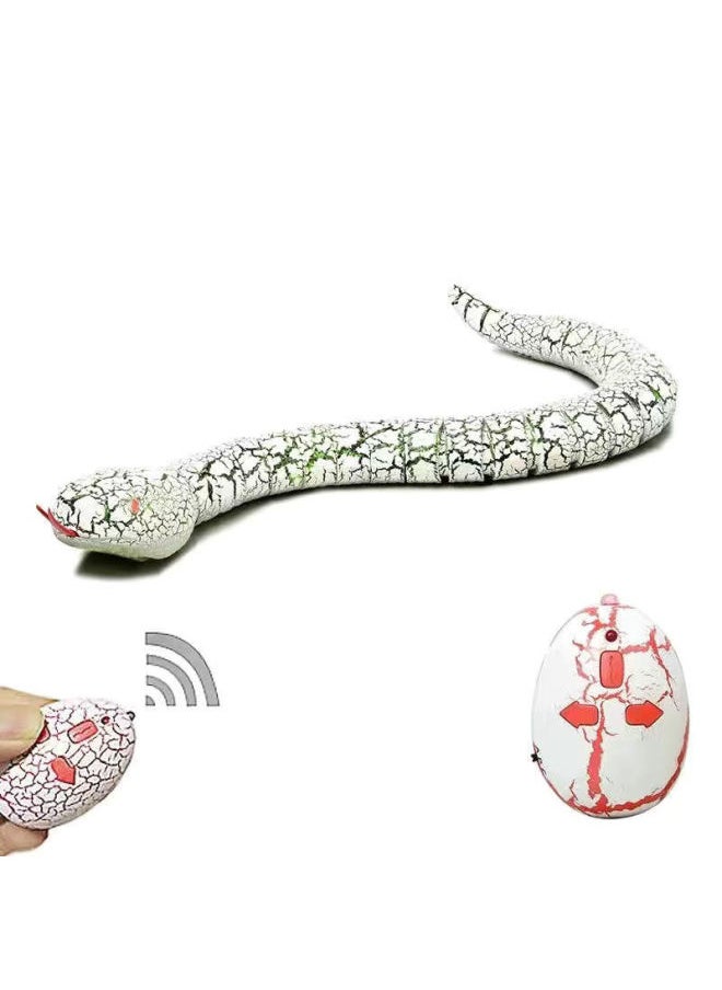 ماركة غير محددة - لعبة ثعبان كهربائي للأولاد بعمر 7-10 سنوات، لعبة محاكاة للتحكم عن بعد لتسليم يوم الأطفال - اللون: أفعى الجرسية البيضاء - [إصدار التحكم عن بعد] - مجهزة بـ [25 بطارية]] - Image 1