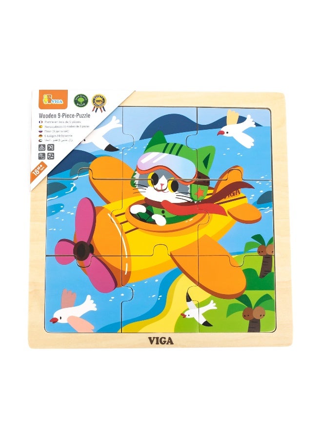 Viga Cat on a Plane, 9 Piece Jigsaw Puzzle, Montessori Wooden Toy, Develops Sensory, Cognitive & Fine Motor Skills, Non-Toxic & Eco-friendly Kids Educational Toy, Suitable for Children Aged 18M+ - Image 5