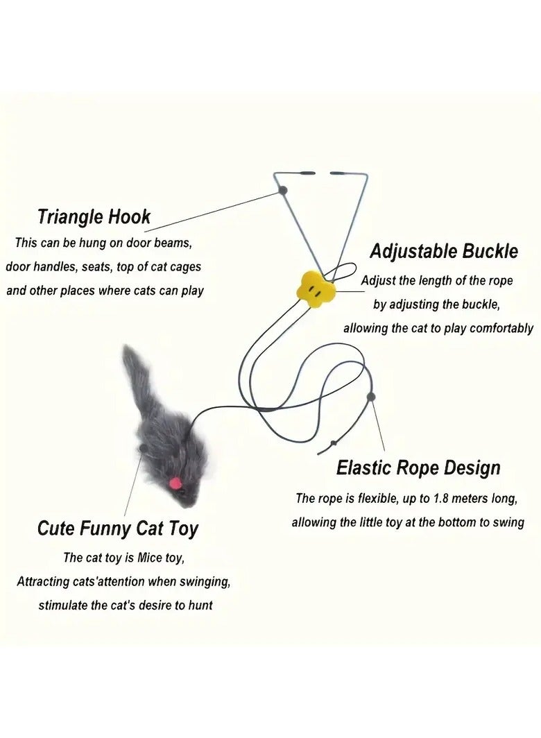 Goolsky Interactive Plush Cat Teaser Toy - Adjustable Hanging Design for All Breeds, No Batteries Required - Image 2
