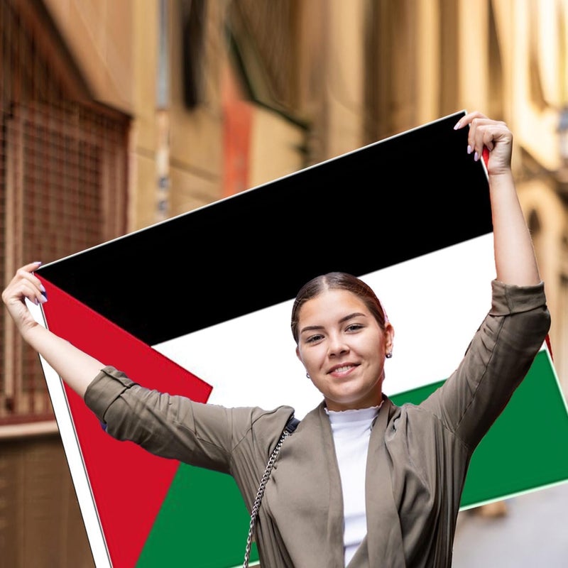 klarako Palestine Flag 3x5 Foot Large Flag Of Palestinian With Brass Grommets Palestine National Flag - Vivid Color and Fade Proof - Canvas Header and Double Stitched Polyester Country Flag Banner(3 X 5 Ft) - Image 2