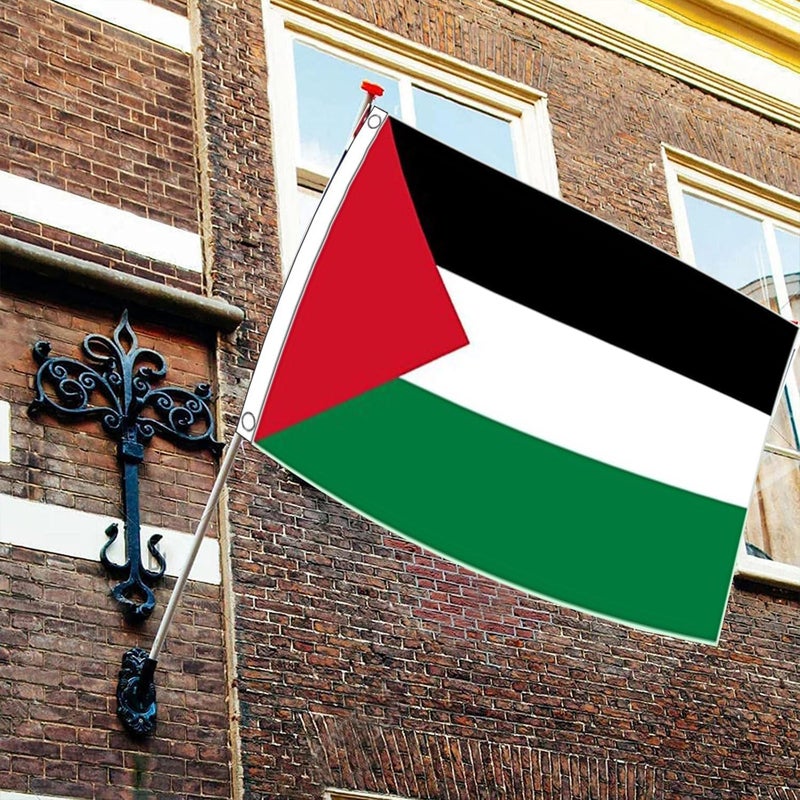 klarako Palestine Flag 3x5 Foot Large Flag Of Palestinian With Brass Grommets Palestine National Flag - Vivid Color and Fade Proof - Canvas Header and Double Stitched Polyester Country Flag Banner(3 X 5 Ft) - Image 5