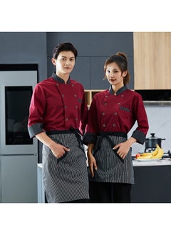 NIBEMINENT Chef's Workwear Long Sleeved Cake Shop Baker's Workwear Restaurant Catering Kitchen Back Kitchen Men's and Women's Clothing  - Image 1