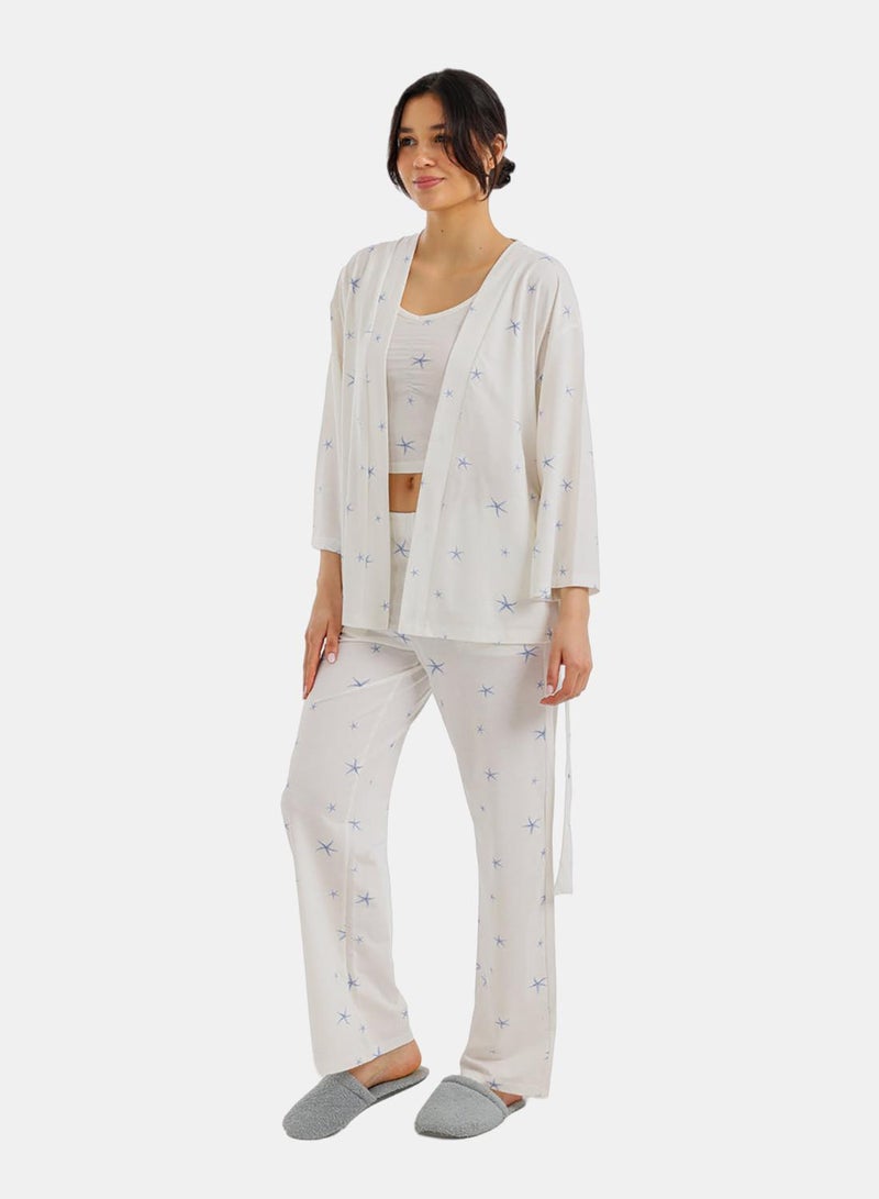 Carina 3-Piece Star Print Pajama Set - Image 2