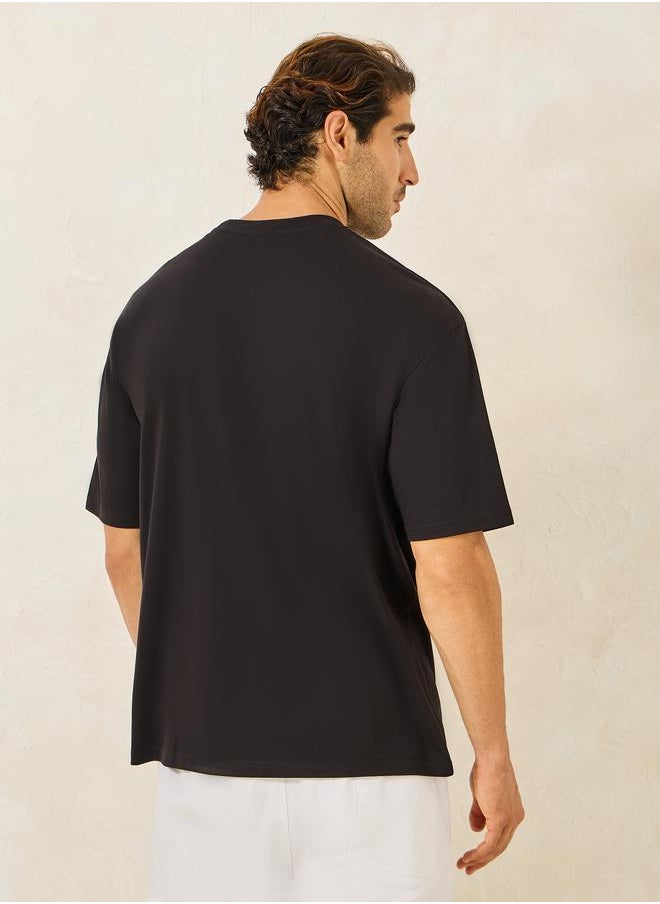 Minimal Print Oversized Cotton Rich T-Shirt