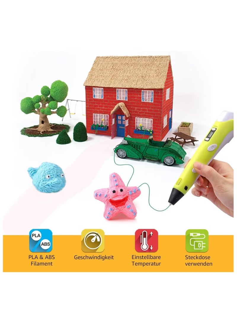 TIGER SCRIB3D P1 3D Printing Pen with Display – 3D Pen, 3 PLA Filament Starting Colors, Stencil Book & Project Instructions, Includes Charger, Ideal for Kids and Adults, Perfect for Creative & Educational 3D Printing Projects - Image 2