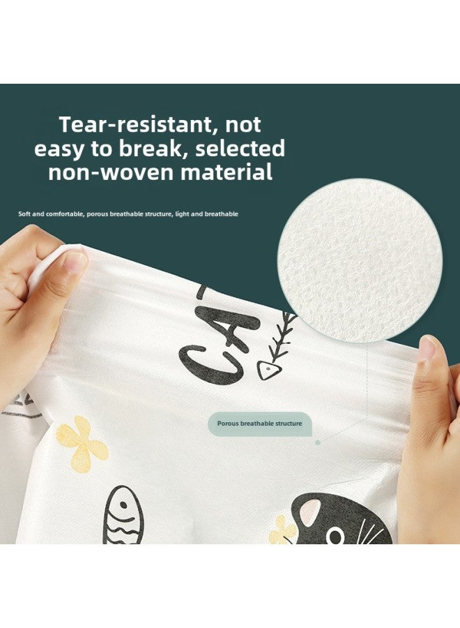 Travel Disposable Sleeping Bag Summer Single Double Hotel Dirty Bed Sheet Portable Quilt Cover Travel Cotton Quilt Cover-Color:Cat Coffee Printing Three-piece Set 160*230cm - Image 4