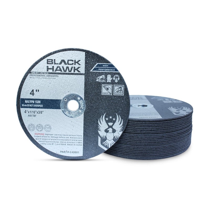 BHA Metal and Stainless Steel Cut Off Wheels for Die Grinders, 4” x 1/16” x 3/8” - 25 Pack - Image 2