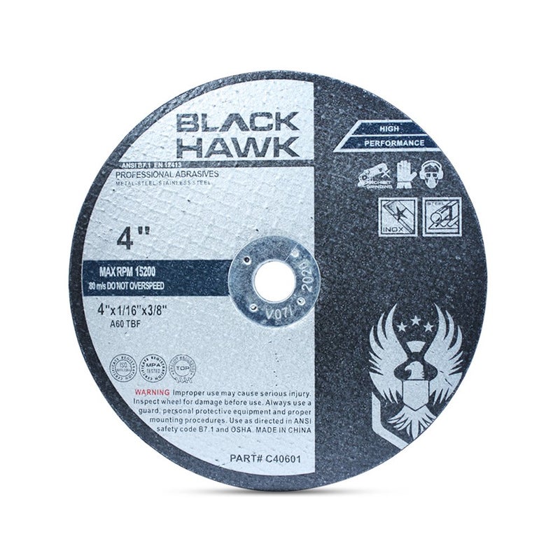 BHA Metal and Stainless Steel Cut Off Wheels for Die Grinders, 4” x 1/16” x 3/8” - 25 Pack - Image 1