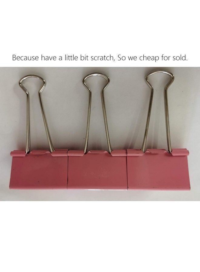 nctinystore Large Binder Clips Pink Color 2" 2 Inches 50 Mm A Little Bit Scratch Jumbo (Huge) Paper Clips (6 Pcs Pink) - Image 5