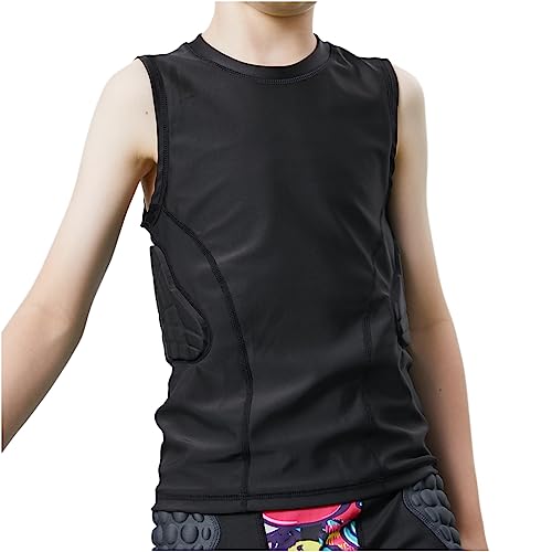 Topeter Kids Padded Shirt, Baseball Chest Protection Shirt, Rib Back Protector for Football, Lacrosse, Goalies and Sports Competition YXL - Image 1