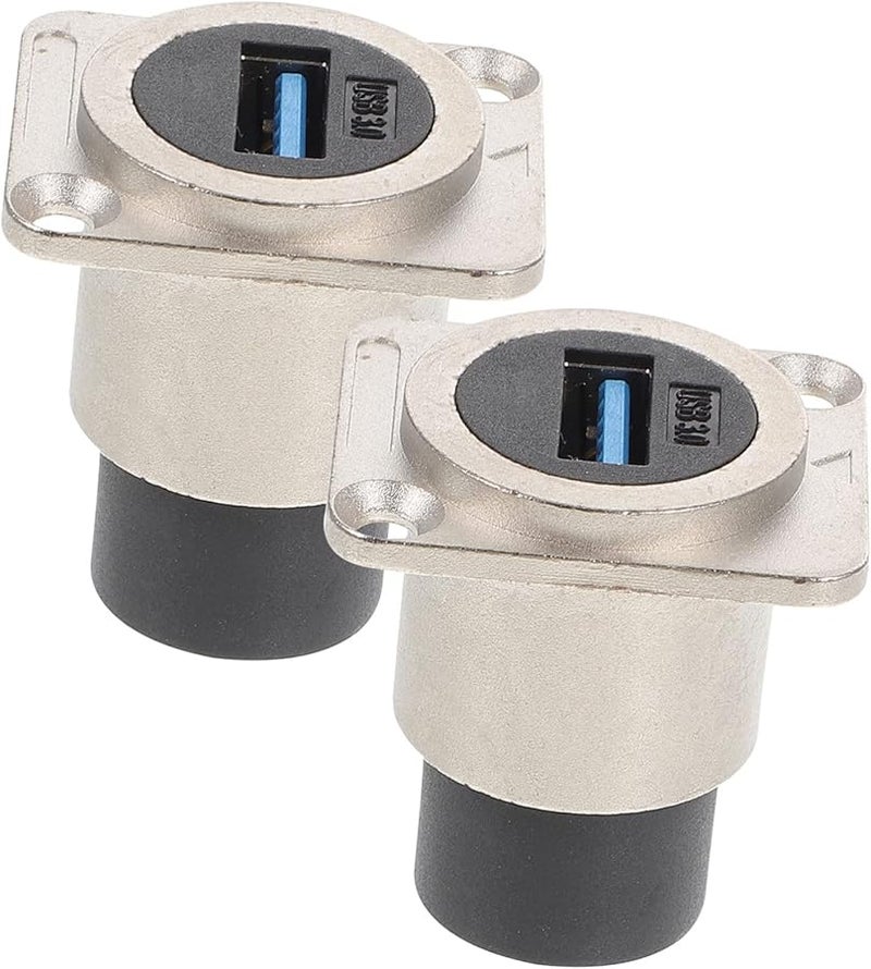 Mikikit 2 Pack USB 3 0 Pass Through Flush Mount Extension Adapter for Desktop Laptop - Image 1