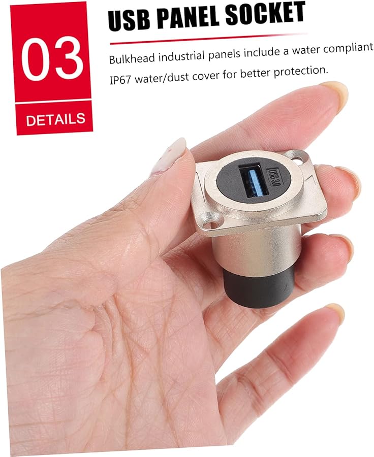 Mikikit 2 Pack USB 3 0 Pass Through Flush Mount Extension Adapter for Desktop Laptop - Image 5