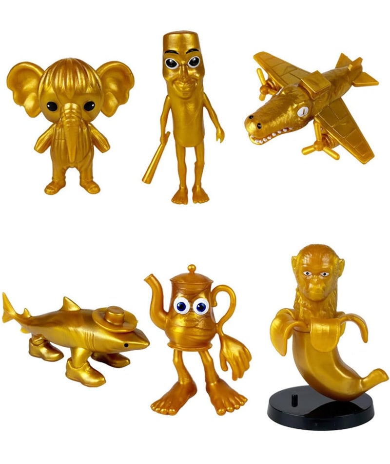 BdelrinQue 6pcs Golden Italian Brainrot Toys, Brainrot Toys Set for Collectors and Gift Giving, Tung Tung Tung Sahur Toy Elegant Desktop Decor Inspired by Ancient Legends - Image 1