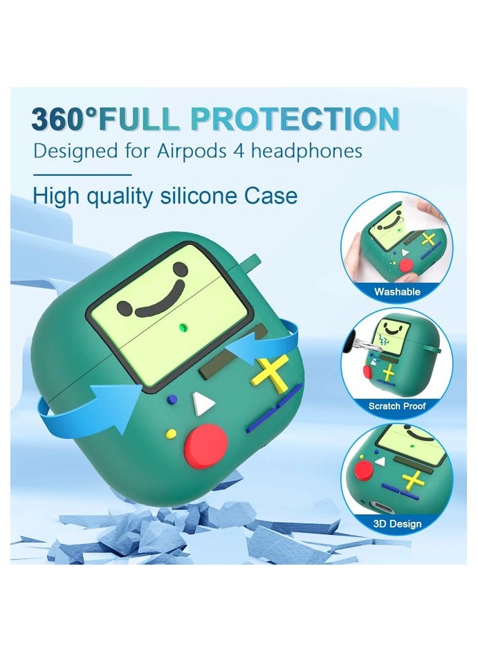 Cute Cover for AirPods 4 Case,Cartoon Cute AirPods 4 Case Game Console Design Silicone Protection Cool Case with Keychain - Image 3