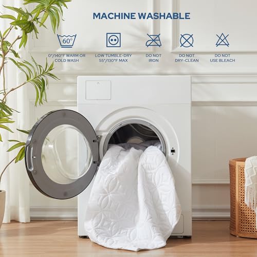 BEDLORE حامي مرتبة BEDLORE المقاوم للماء، وسادة مرتبة بحجم توين مع جيب عميق بعمق 6"-15"، غطاء مرتبة سرير مفرد ناعم وقابل للتنفس لغرفة النوم، غرفة النوم الجامعية (أبيض) - Image 5