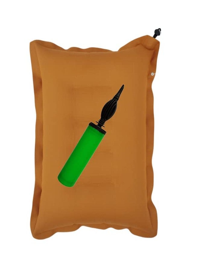 RAV Soft Cotton Travelling Air Pillow with Pump, Compact and Lightweight Pillow, Easy to Carry, Neck Support headrest Pillow During Travelling in Bus, Train,Flight. (Pack of 1) Multicolor - Image 1