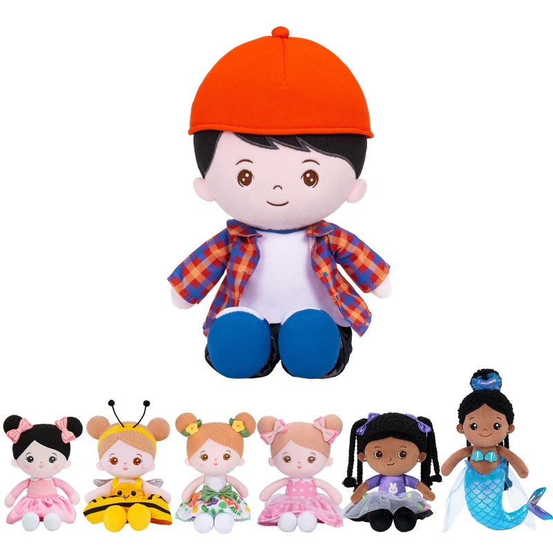 OUOZZZ 126 Soft Baby Doll Toys for 1 Year Old Boy Gifts Birthday Gifts for 1 Year Old Boy Plush Toys Gift for Toddler Kids Red Hat - Image 3