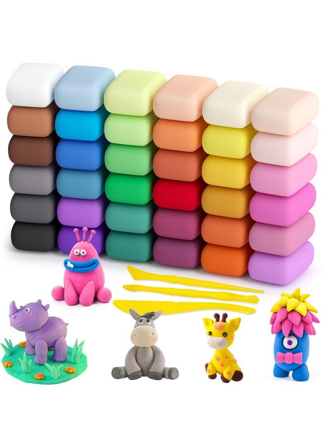 Ecurfu Air Dry Clay 36 Colors, Modeling Clay for Kids, DIY Molding Clay with Tools, Toy Gifts for Kids - Image 1