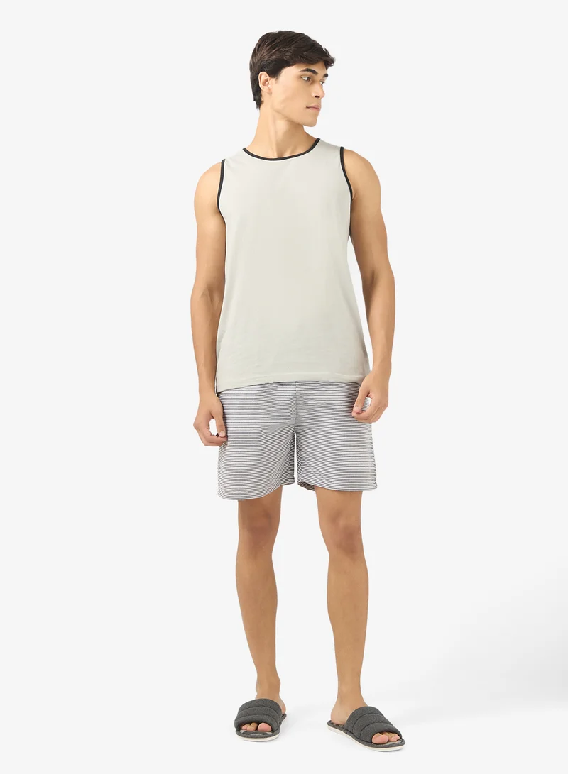 Seventy Five  Nightwear Sleeveless T-Shirt & Shorts Set for Men | Best Price UAE