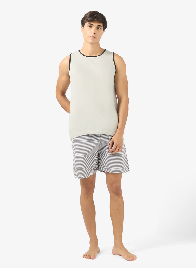 سفنتي فايف طقم بيجامة بدون أكمام شورت وتيشيرت - Image 1