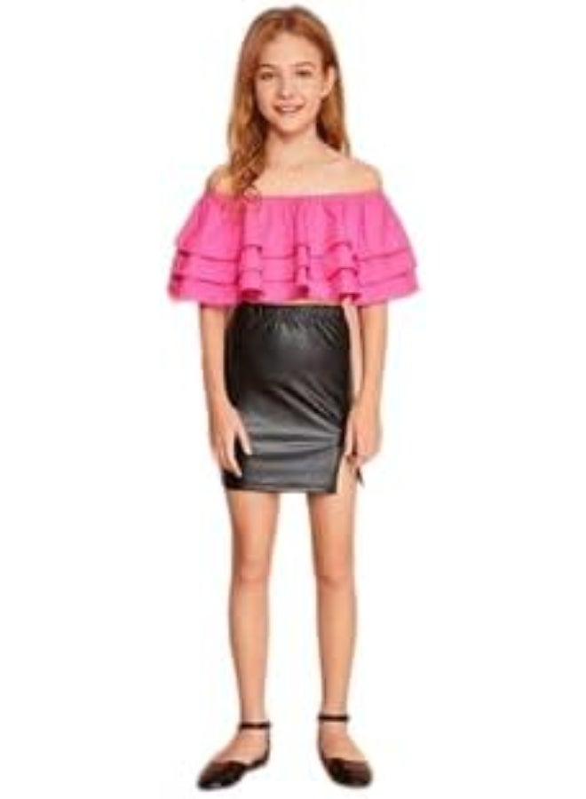 Girls' disco leather skirt