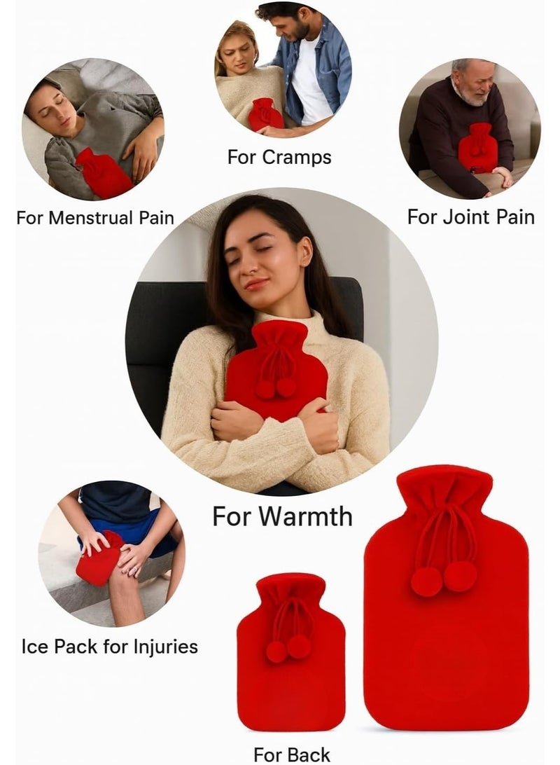 كيس ماء ساخن Aqua Bag مع غطاء ناعم 2 لتر لتخفيف الألم والراحة - Image 3