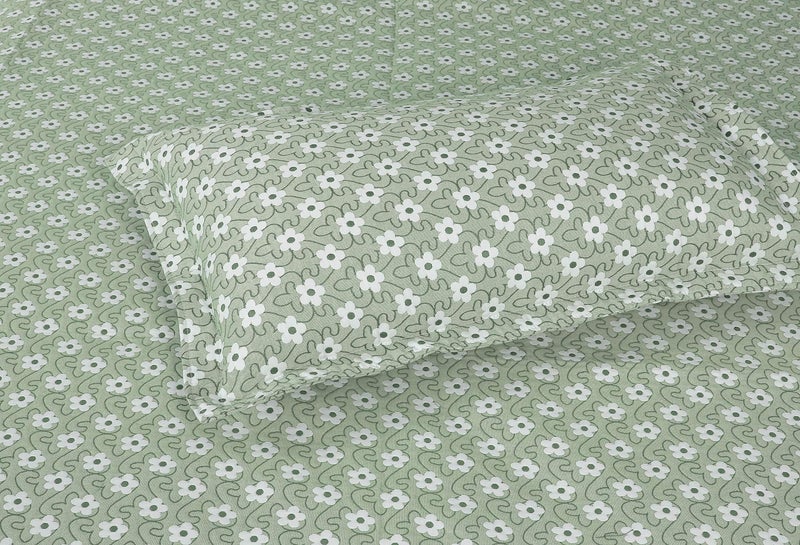 Victor - Hexa Design Rich Cotton 400 TC Double Bed Sheet/Bed Cover with 2 Pillow Covers Easy Wash/Extra Soft Breathable/Fade Resistant & Cooling - (90" x 108" / 228cm x 274cm, Green) - Image 5
