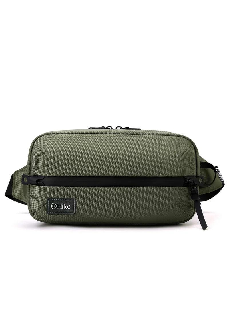 هايك Hike 11-inch Waist Bag Anti-Theft Water Resistant Shock Proof Business Leisure Crossbody Chest Bag for Men and Women, HK2121-Green