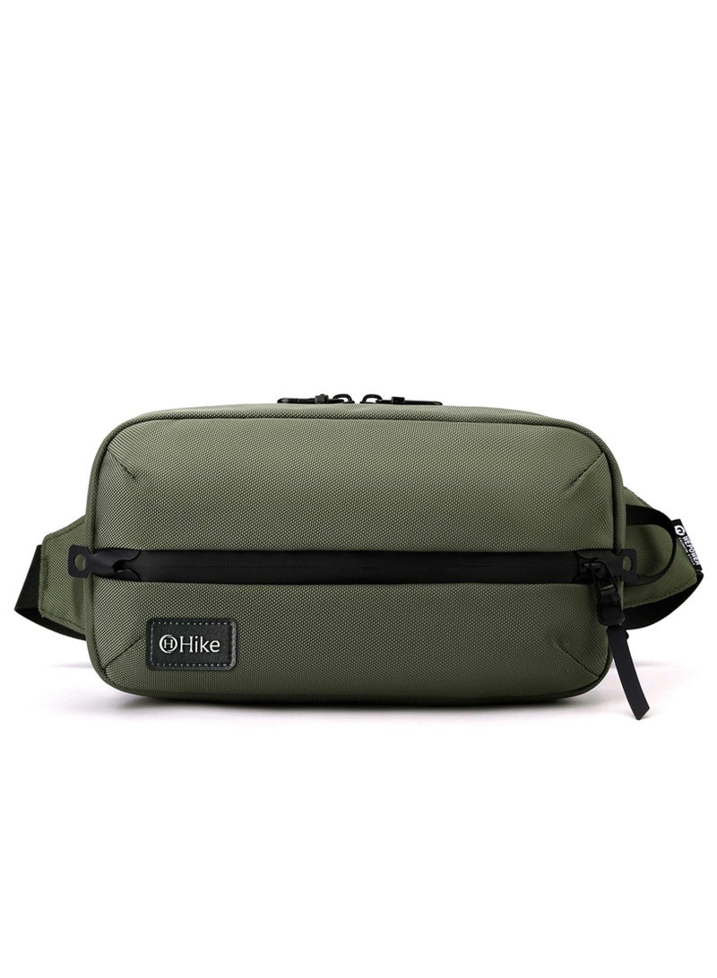 هايك Hike 11-inch Waist Bag Anti-Theft Water Resistant Shock Proof Business Leisure Crossbody Chest Bag for Men and Women, HK2121-Green - Image 1