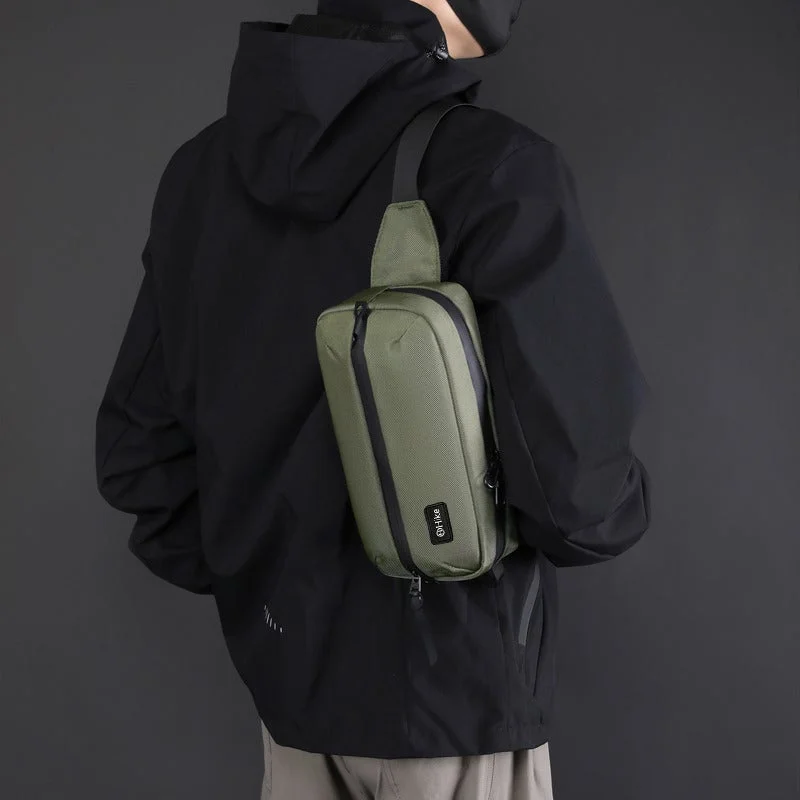 Hike Waist Bag Anti-Theft Water Resistant Shock Proof Business Leisure Crossbody Chest Bag for Men and Women, HK2121, Green
