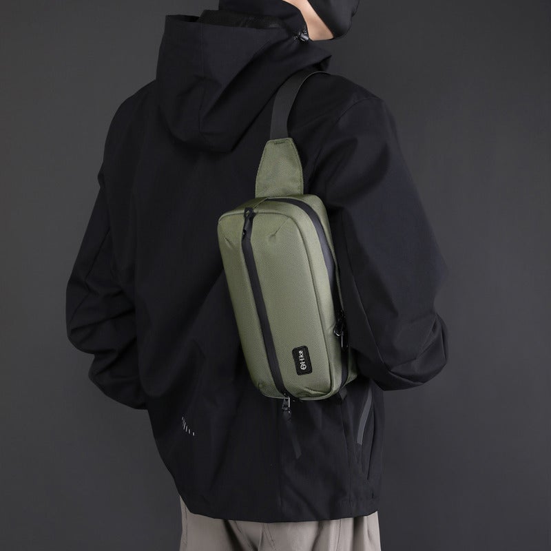 HIKE Waist Bag Anti-Theft Water Resistant Shock Proof Business Leisure Crossbody Chest Bag for Men and Women, HK2121, Green - Image 2