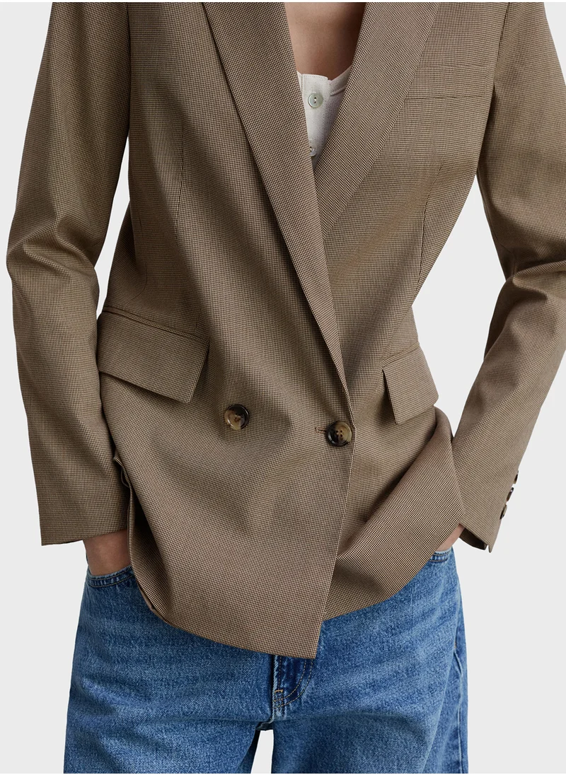 مانجو Crows Foot Double Breasted Blazer
